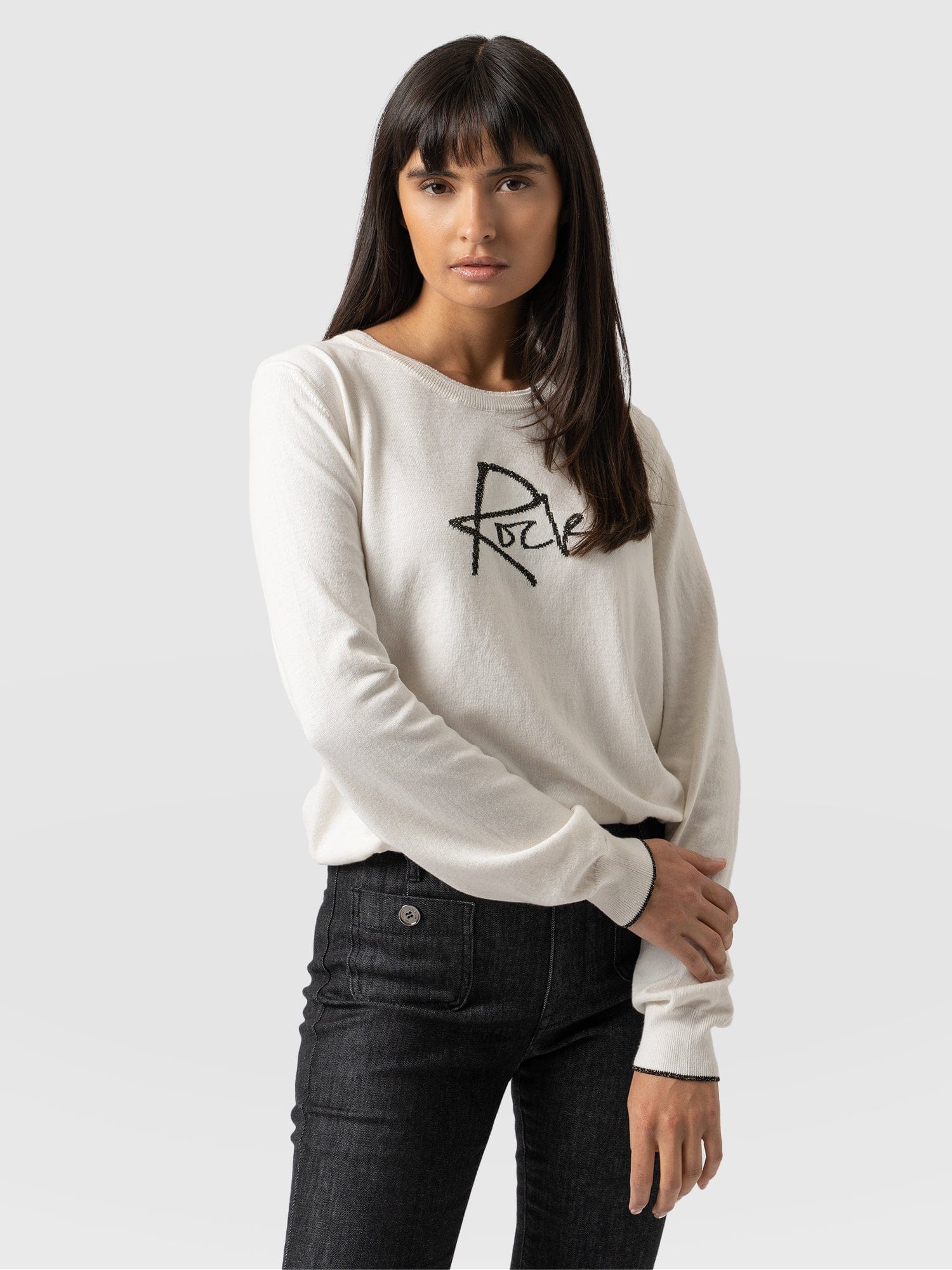 Rock Intarsia Jumper - Cream